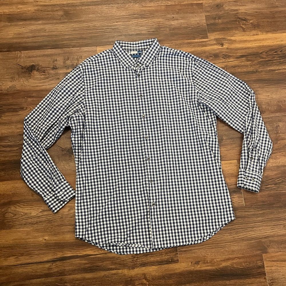 14th & Union Mens Blue and White Plaid T-shirt